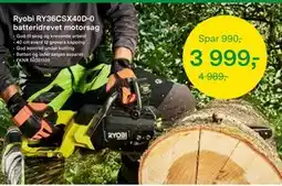 Felleskjøpet Ryobi RY36CSX40D-0 batteridrevet motorsag tilbud