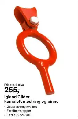 Felleskjøpet Igland Glider komplett med ring og pinne tilbud
