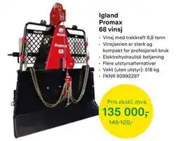 Felleskjøpet Igland Promax 68 vinsj tilbud