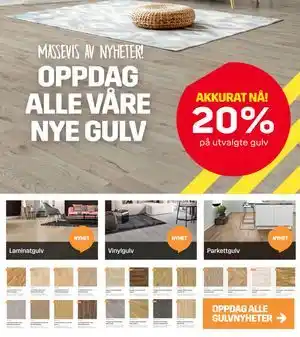 20% på utvalgte gulv