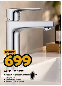 Megaflis Celeste Newport servantbatteri krom tilbud