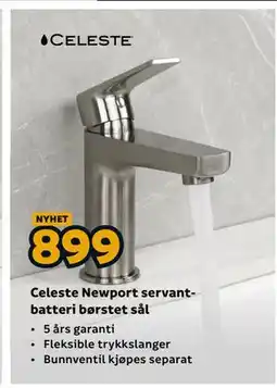 Megaflis Celeste Newport servantbatteri børstet sål tilbud