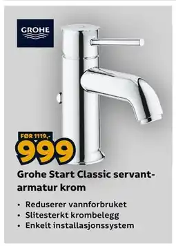 Megaflis Grohe Start Classic servantarmatur krom tilbud