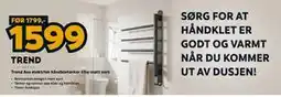 Megaflis Trend Ava elektrisk håndkletørker 65w matt sort tilbud