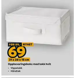 Megaflis Oppbevaringsboks med lokk hvit tilbud