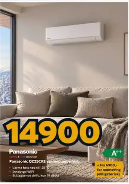 Megaflis Panasonic QZ25CKE varmepumpe hvit tilbud
