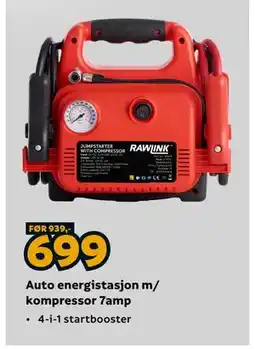 Megaflis Auto energistasjon m/ kompressor 7amp tilbud