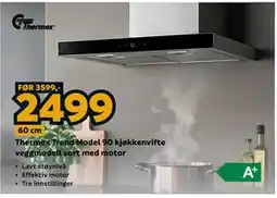 Megaflis Thermex Trend Model 90 kjøkkenvifte veggmodell sort med motor tilbud