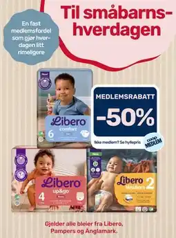 Matkroken Gjelder alle bleier fra Libero, Pampers og Änglamark tilbud