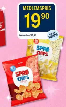 Coop Prix Coop Sprø chips tilbud