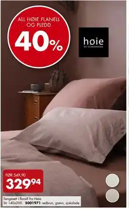 Sparkjøp Sengesett i flanell fra Høie tilbud
