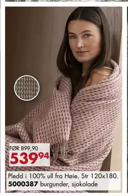 Sparkjøp Pledd i 100% ull fra Høie tilbud