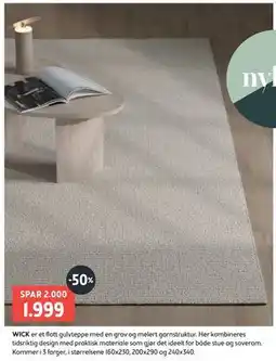 Bohus WICK er et flott gulvteppe med en grov og melert garnstruktur tilbud