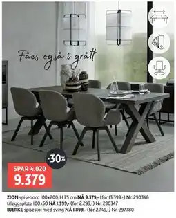 Bohus ZION spisebord tilbud