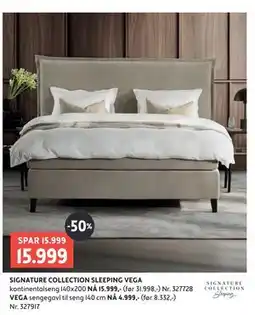 Bohus SIGNATURE COLLECTION SLEEPING VEGA kontinentalseng tilbud
