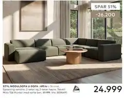 Skeidar STYL MODULSOFA U-SOFA tilbud