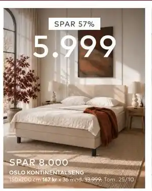 Skeidar OSLO KONTINENTALSENG tilbud