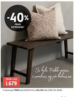 Bohus FRIKK benk tilbud