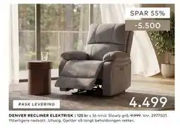 Skeidar DENVER RECLINER ELEKTRISK tilbud