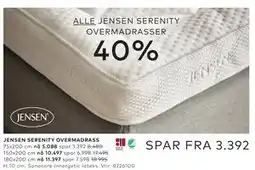 Skeidar JENSEN SERENITY OVERMADRASS tilbud