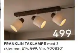 Skeidar FRANKLIN TAKLAMPE tilbud