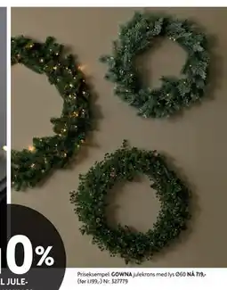 Bohus GOWNA julekrans med lys tilbud