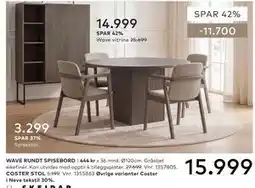 Skeidar WAVE RUNDT SPISEBORD tilbud