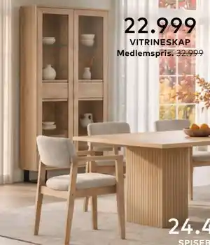 Skeidar VITRINESKAP tilbud