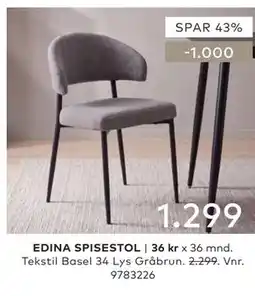 Skeidar EDINA SPISESTOL tilbud