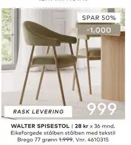 Skeidar WALTER SPISESTOL tilbud