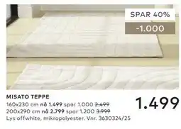 Skeidar MISATO TEPPE tilbud