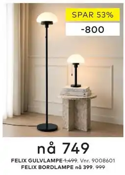 Skeidar FELIX GULVLAMPE tilbud
