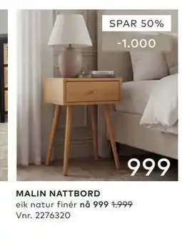 Skeidar MALIN NATTBORD tilbud