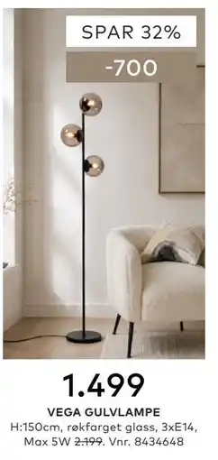 Skeidar VEGA GULVLAMPE tilbud