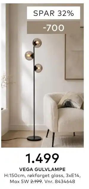 Skeidar VEGA GULVLAMPE tilbud
