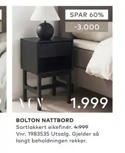 Skeidar BOLTON NATTBORD tilbud