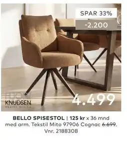 Skeidar BELLO SPISESTOL tilbud