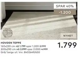Skeidar HOVDEN TEPPE tilbud