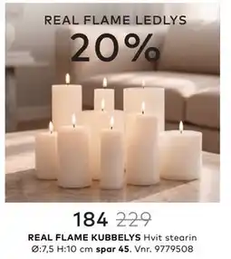 Skeidar REAL FLAME KUBBELYS tilbud