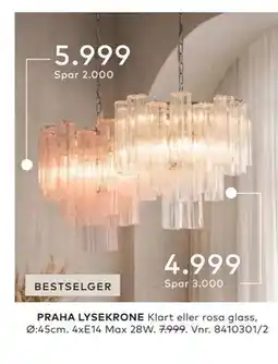 Skeidar PRAHA LYSEKRONE tilbud