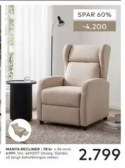 Skeidar MANTA RECLINER tilbud