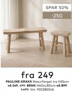 Skeidar PAULINE BENK tilbud