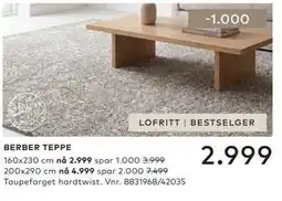Skeidar BERBER TEPPE tilbud