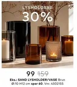Skeidar SAND LYSHOLDER/VASE tilbud