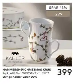 Skeidar HAMMERSHØI CHRISTMAS KRUS tilbud