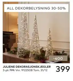 Skeidar JULIENE DEKORASJONSKJEGLER tilbud
