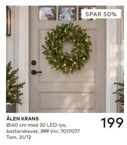 Skeidar ÅLEN KRANS tilbud