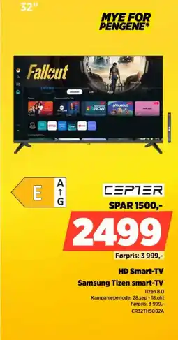 POWER Cepter HD Smart-TV Samsung Tizen smart-TV tilbud