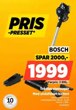 POWER Bosch trådløs støvsuger tilbud