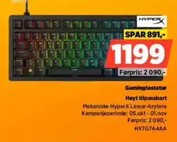 POWER HyperX Gamingtastatur tilbud